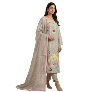 Golden shimmer unstitched suit for women