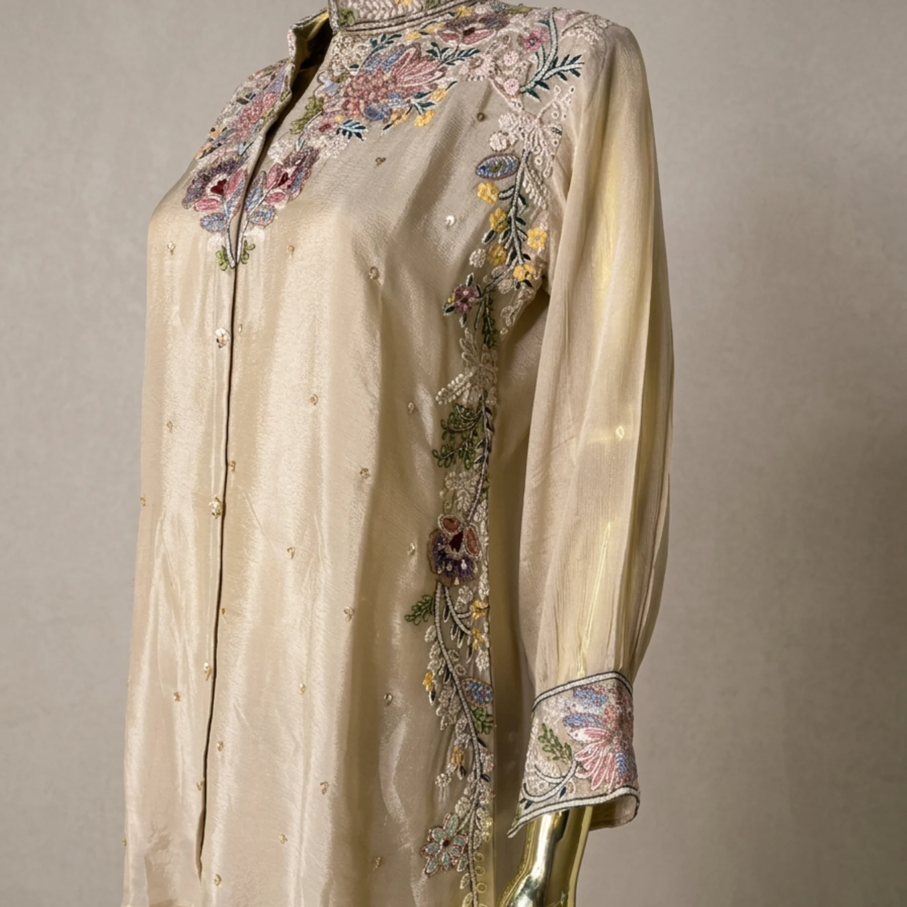 Woman wearing chinnon thread work cord set