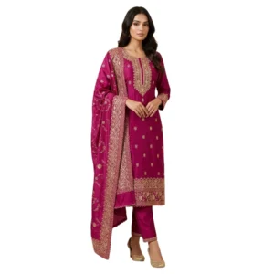 Pure silk unstitched suit for women