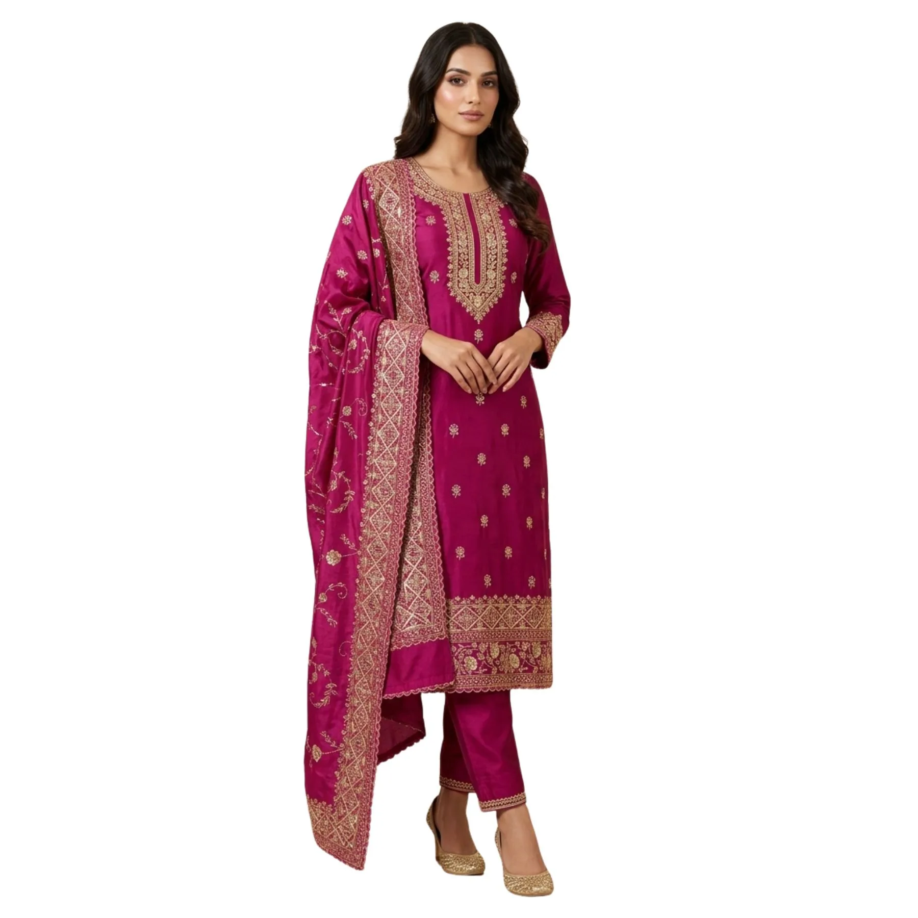 Pure silk unstitched suit for women