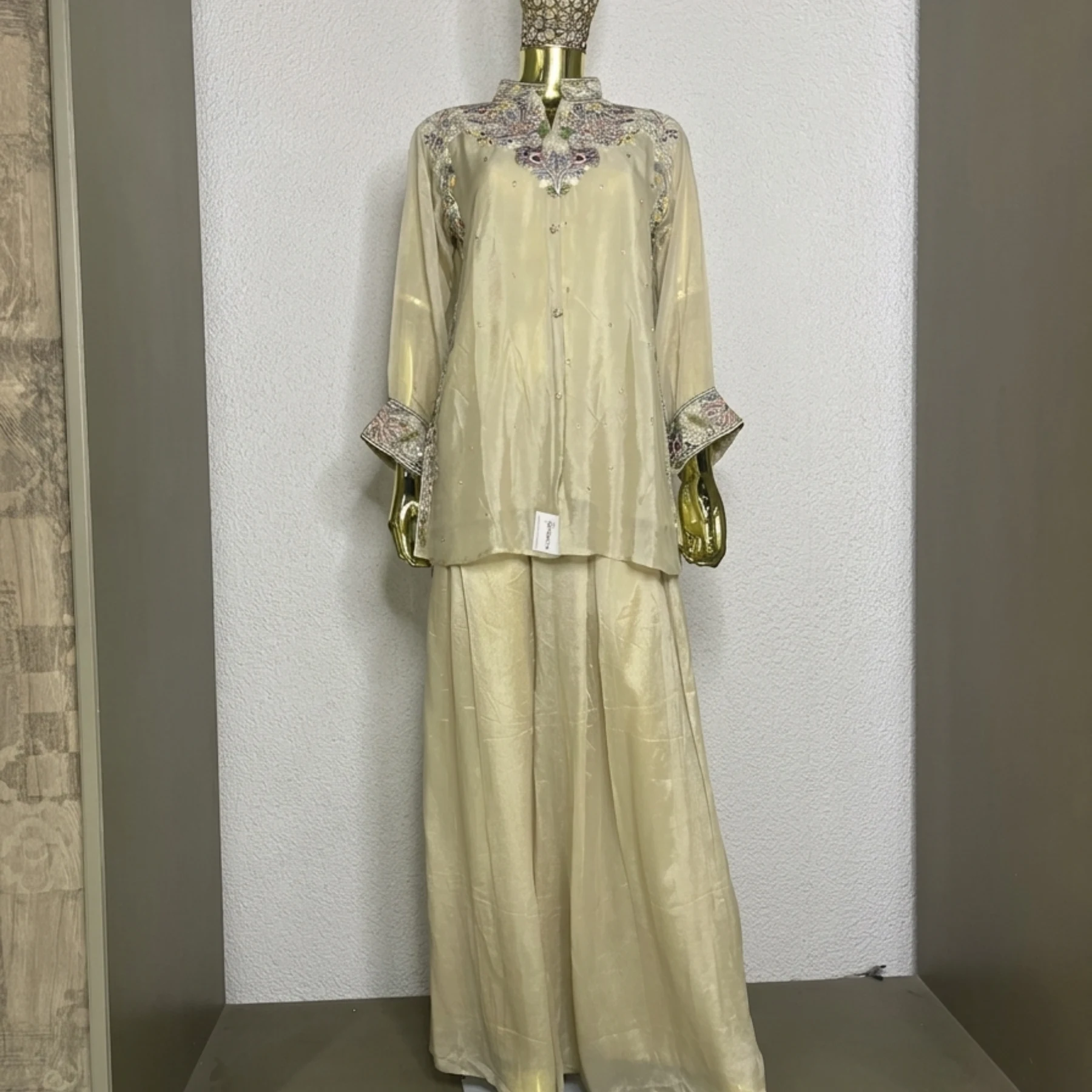 Woman wearing chinnon thread work cord set