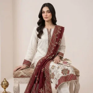 Basket fabric unstitched suit for women