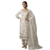 White organza unstitched suit for women