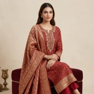 Pure khaddi georgette unstitched suit for women
