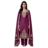 Women’s crepe fabric unstitched suit with pearl work