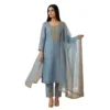 Pure organza unstitched suit for women