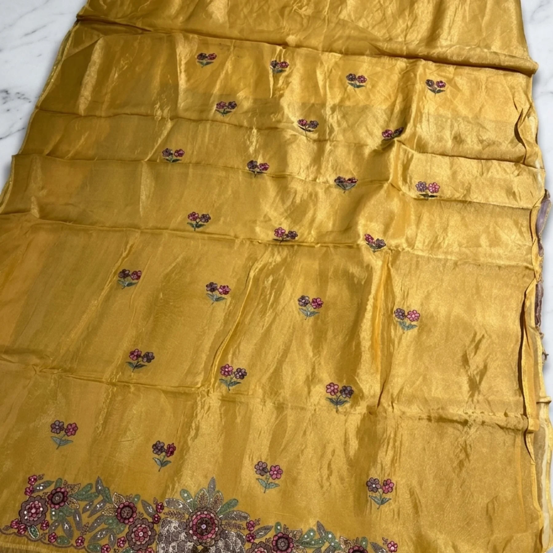 Organza unstitched suit for women