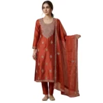 Khadi silk unstitched suit for women