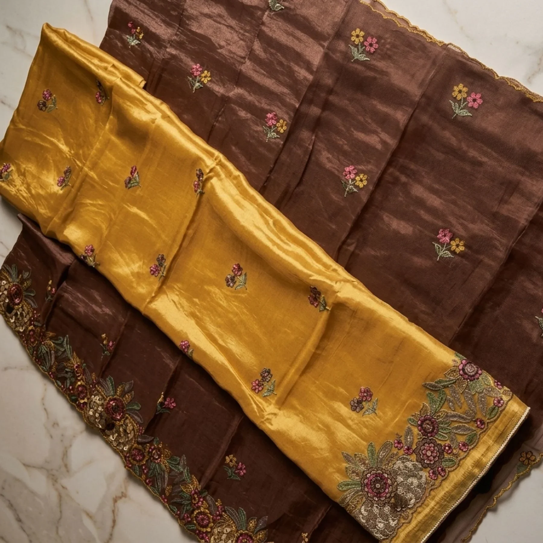 Organza unstitched suit for women