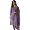 Pure organza unstitched suit for women