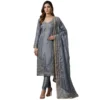 Powder blue Masleen silk unstitched suit