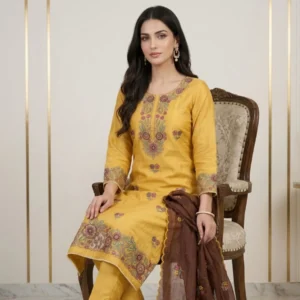 Organza unstitched suit for women